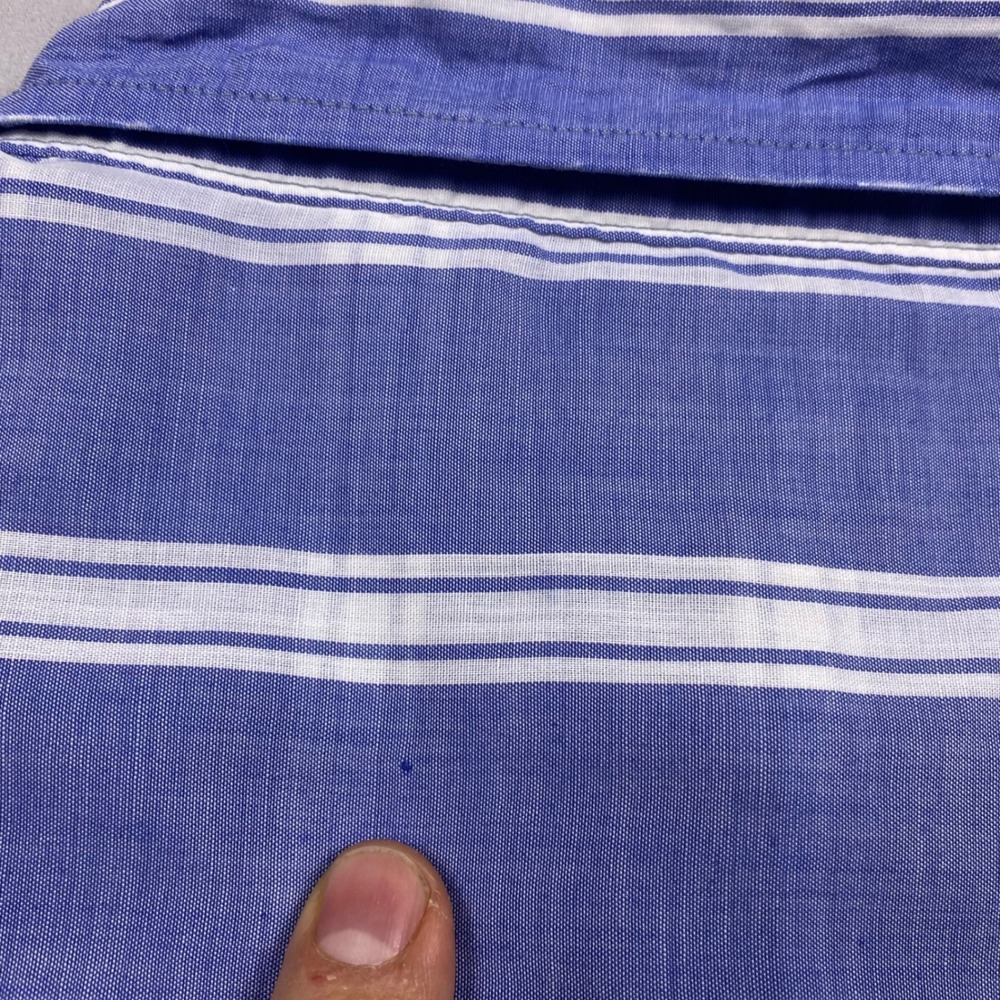 Ely Cattleman Western Shirt Mens 2XL Tall Blue White Striped Pearl Snap Country - Picture 8 of 8